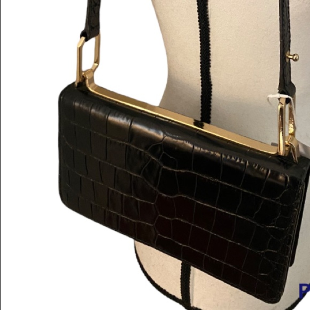 NWT & Other Stories Black Snakeskin Purse